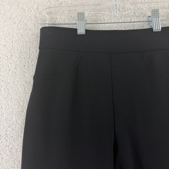 Spanx The Perfect Black Ponte Ankle Pants Womens Small Pull On Stretch High-Rise - Picture 3 of 16